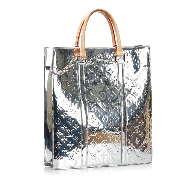 Louis Vuitton Metallic Silver Monogram Leather Miroir Sac Plat Bag Louis  Vuitton