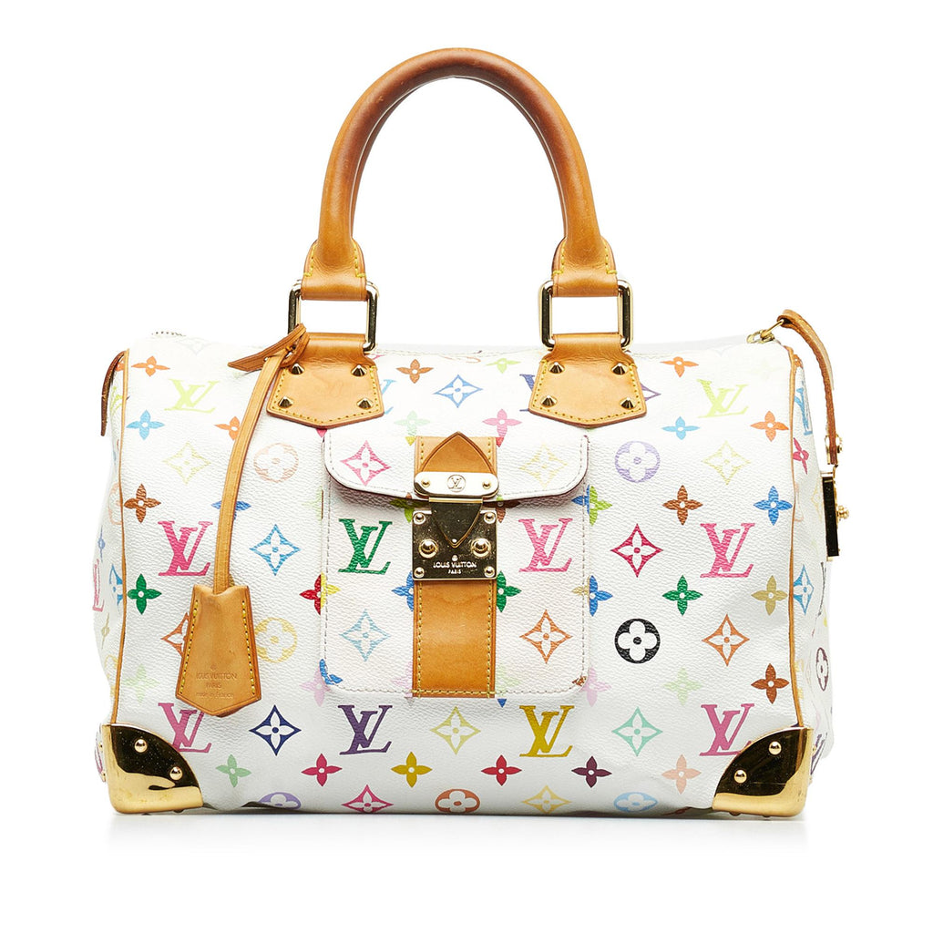 Louis Vuitton White/Multicolor Monogram Canvas Speedy 30 Bag Louis