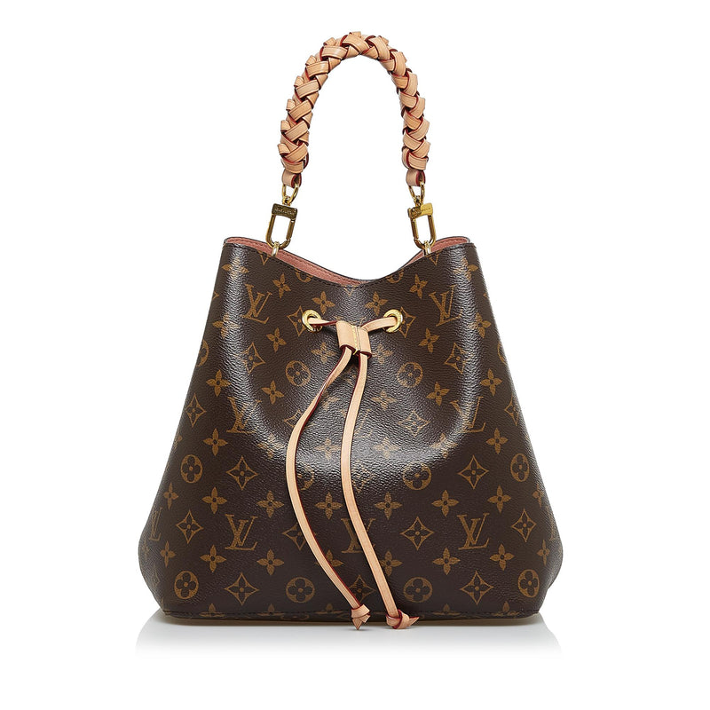 Louis Vuitton, Bags, Louis Vuitton Braided Handle Neonoe Handbag Monogram  Canvas Mm Brown