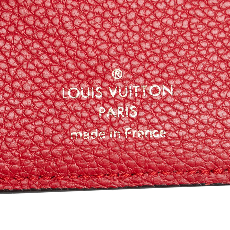 Auth LOUIS VUITTON Monogram Pallas Compact Wallet Cerise (Cherry) Leather/ Canvas