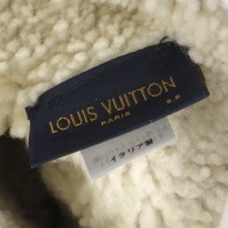 Louis Vuitton White Shearling LV Logo Scarf Louis Vuitton