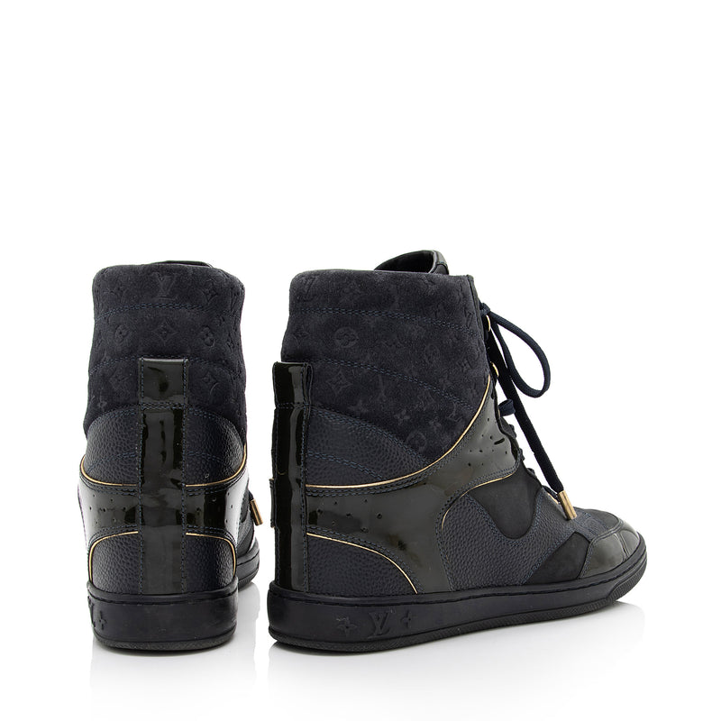 Louis Vuitton - Millenium Suede Wedge Sneakers Noir 38