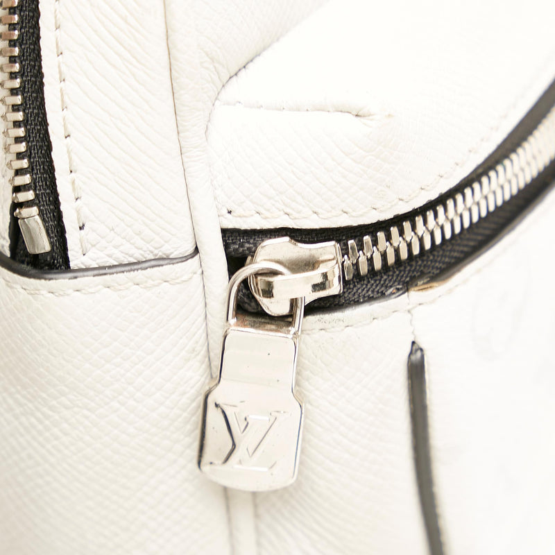 LOUIS VUITTON Discovery PM Taiga Monogram Leather Backpack White