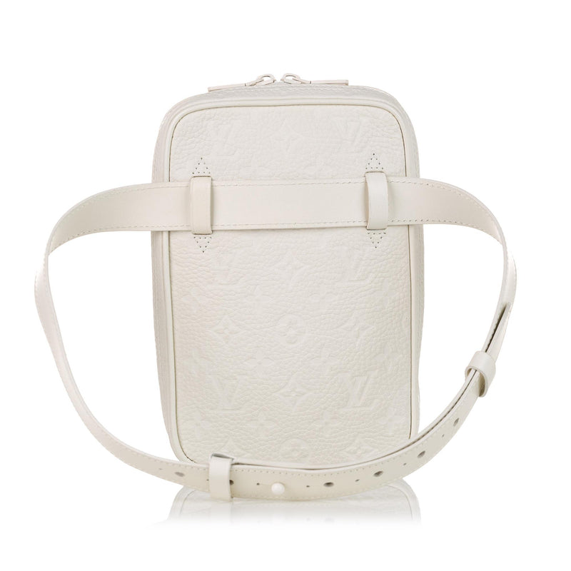 Authenticated Louis Vuitton Monogram Utility Side Bag White Virgil Abloh