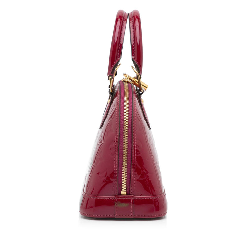 Louis Vuitton Monogram Alma BB Red Vernis Patent Bag w/Shoulder