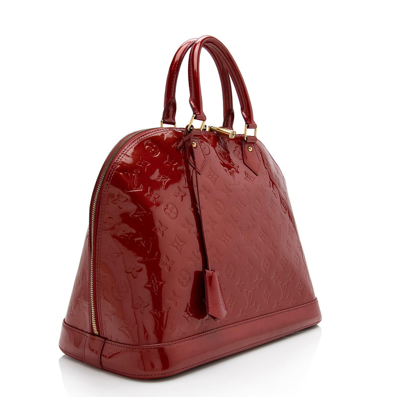 Red Louis Vuitton Monogram Vernis Alma GM Handbag
