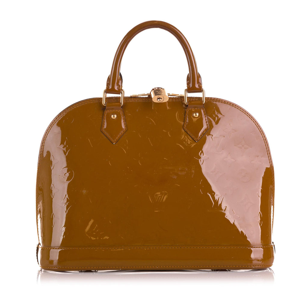 Brown Louis Vuitton Vernis Alma BB Bag