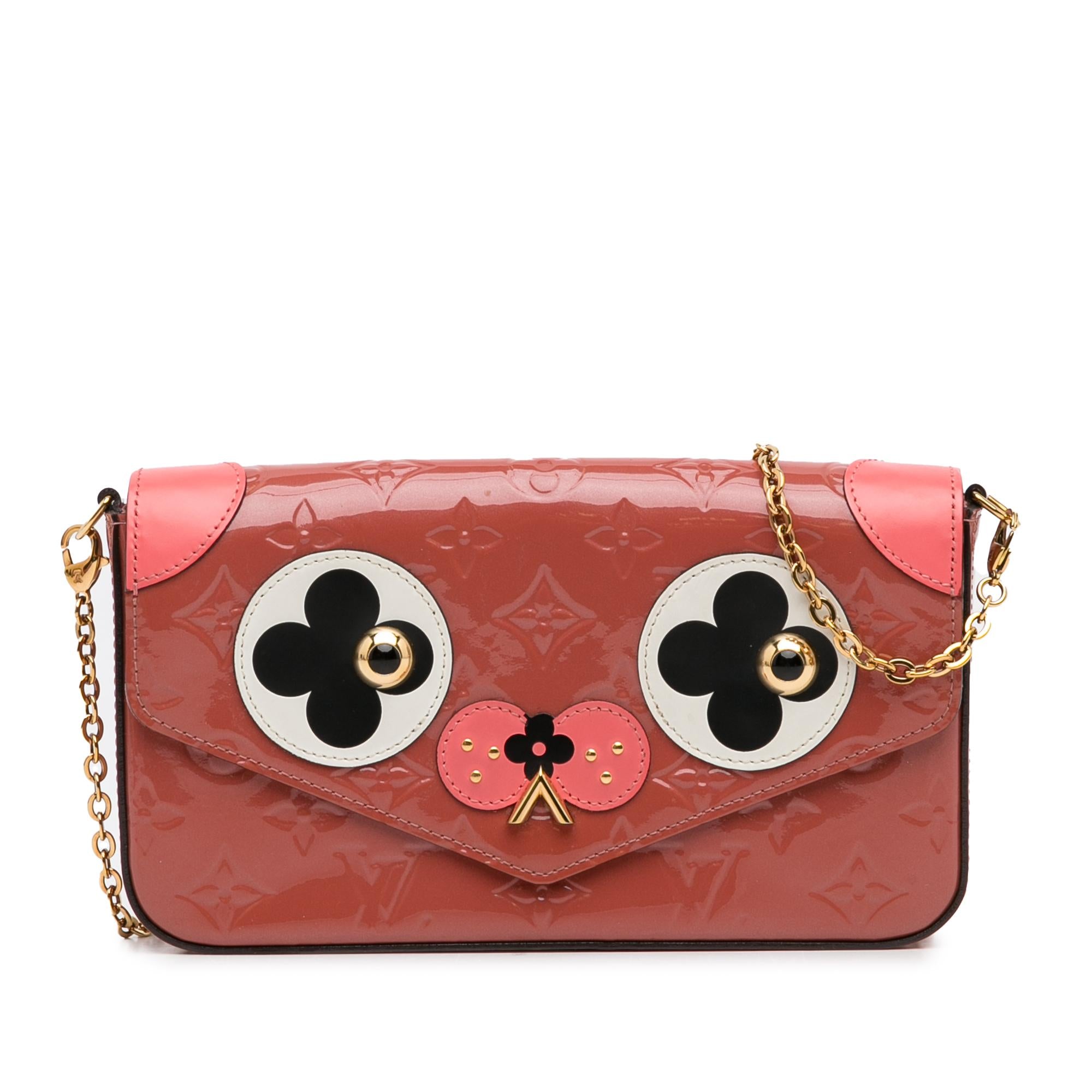 Louis Vuitton Monogram Vernis Pochette Felicie Valentine Dog (SHG-y5pSsZ)