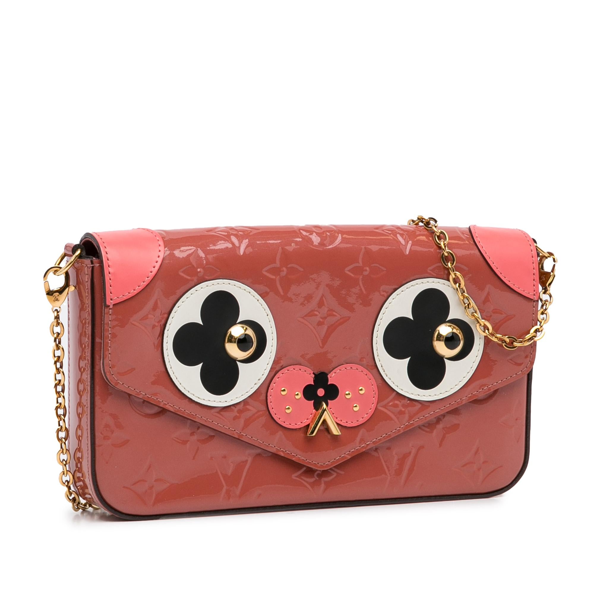 Louis Vuitton Monogram Vernis Pochette Felicie Valentine Dog (SHG-y5pSsZ)