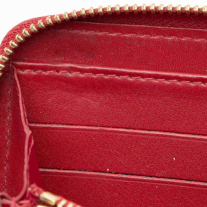 Louis Vuitton Monogram Zippy Wallet Red Interior