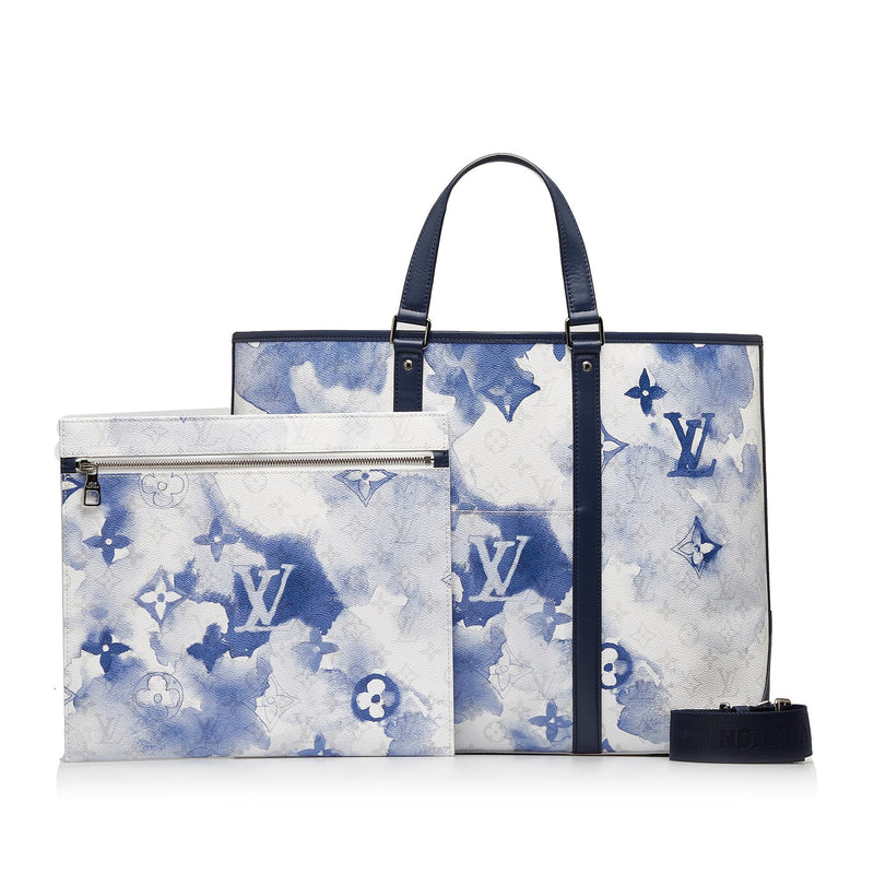 Louis Vuitton Virgil Abloh Blue And White Monogram Watercolor