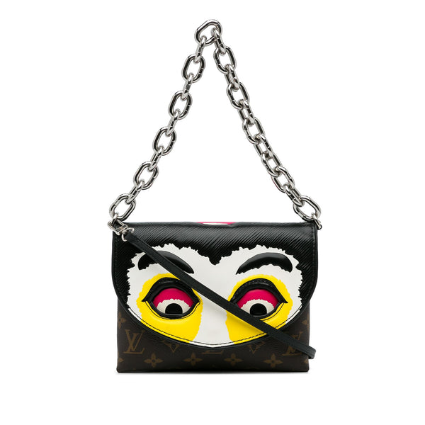 Louis Vuitton Monogram and Epi Printed Kabuki Masks Pochette (SHG-sSGSrc)