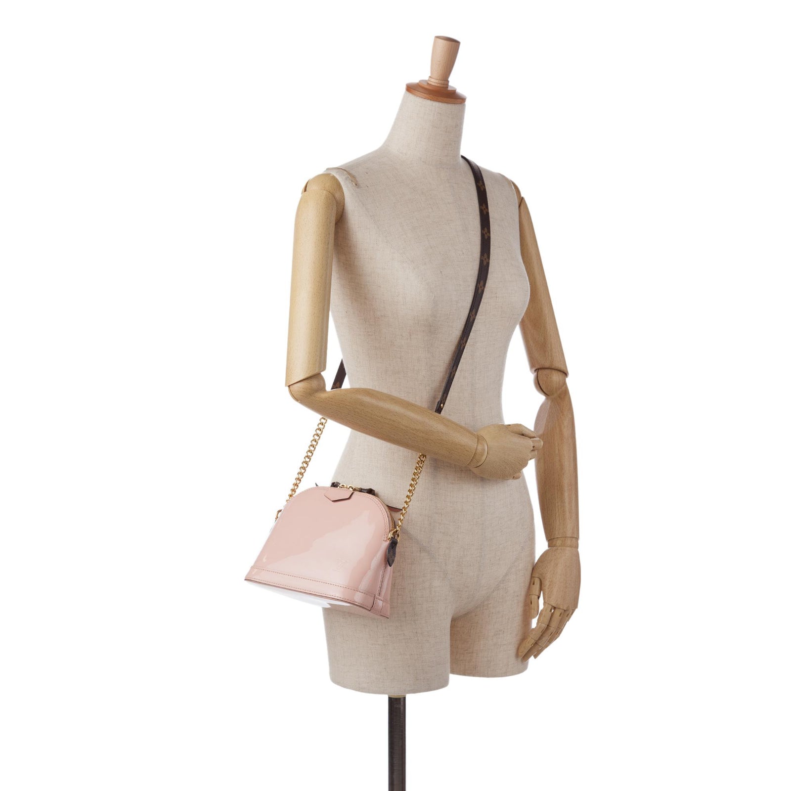 Louis Vuitton Monogram and Vernis Mini Alma Chain Crossbody SHG X9iBZ LuxeDH