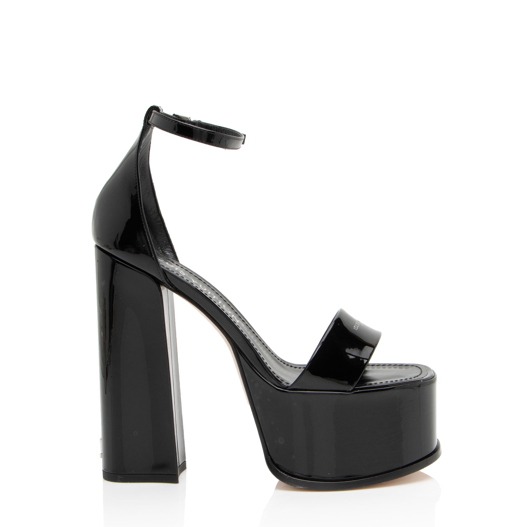 Louis Vuitton Patent Leather Fame Platform Sandals - Size 8.5 / 38.5