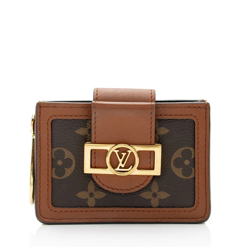 Louis Vuitton Reverse Monogram Dauphine Card Case Wallet (SHF-9MqtEn)