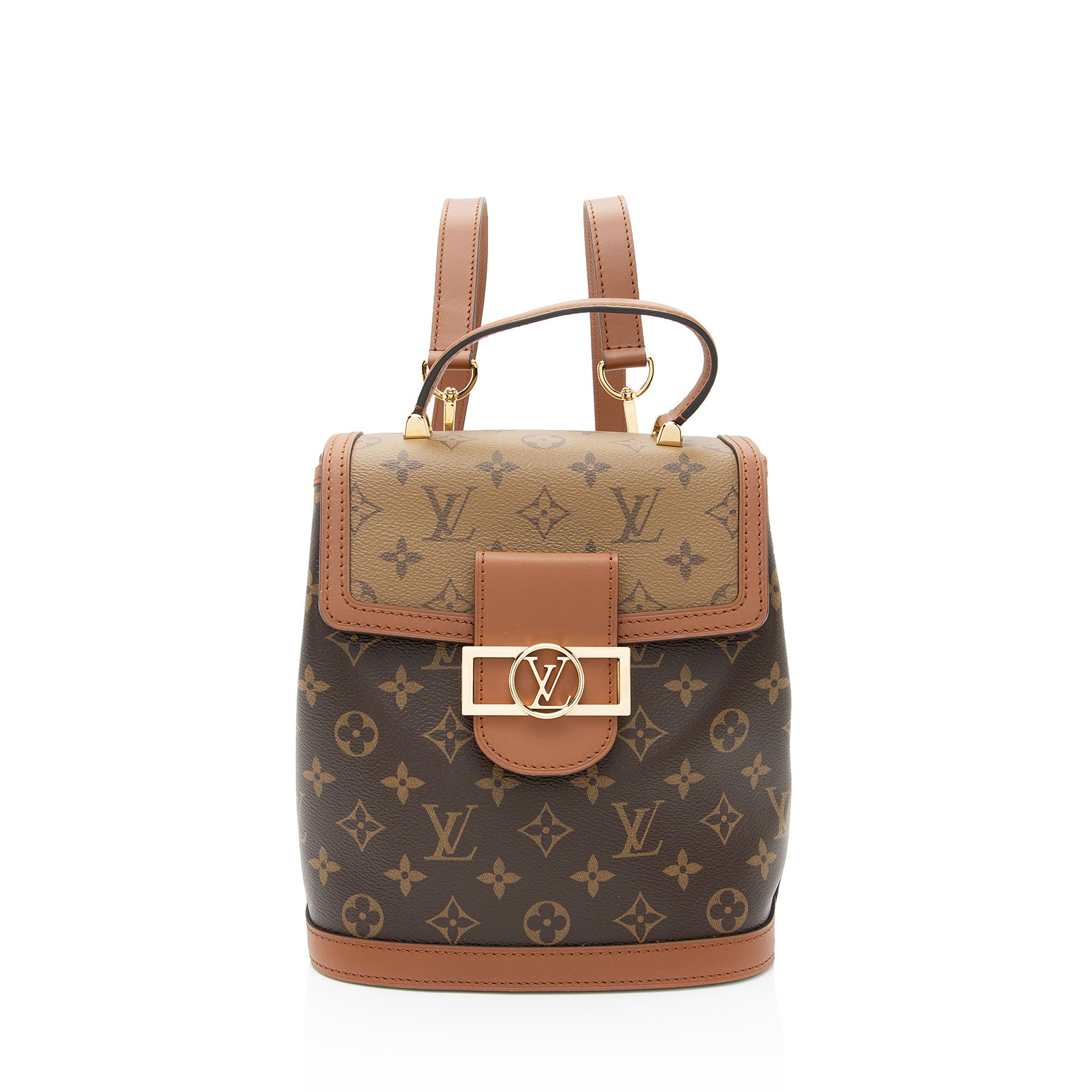 Louis Vuitton Reverse Monogram Dauphine PM Backpack (SHF-3cjagj)