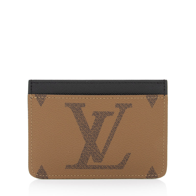 Louis Vuitton Card Holder Reverse Monogram Canvas Brown