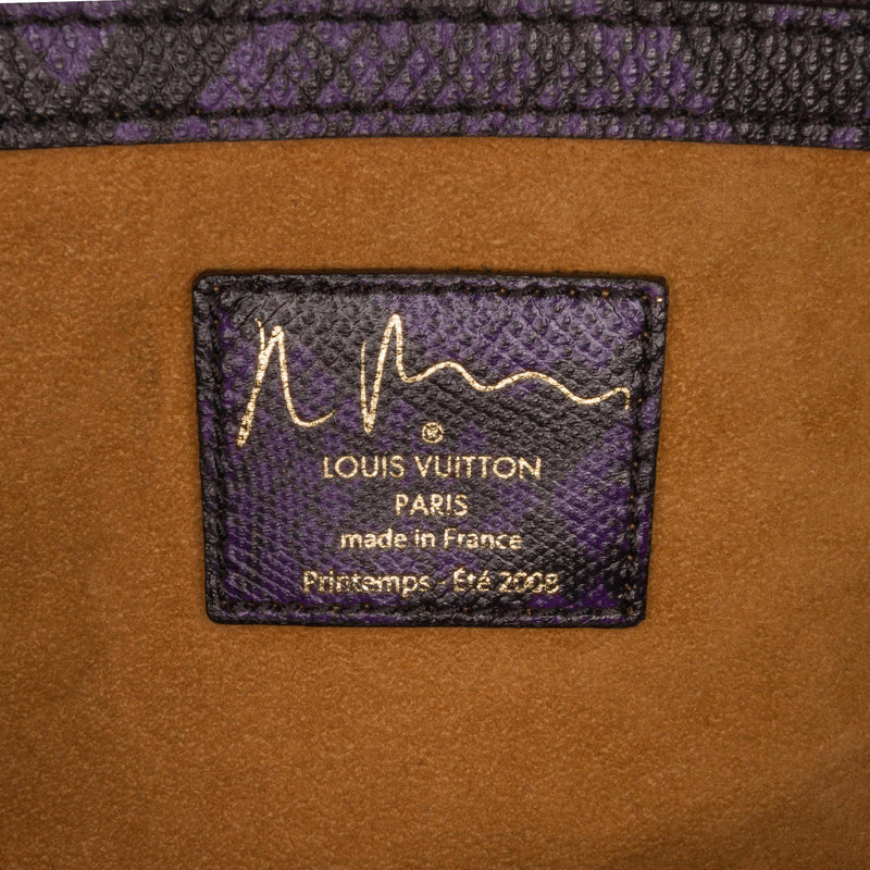LOUIS VUITTON LV Monogram Richard Prince Heartbreak Jokes Tote Violet  Handbag