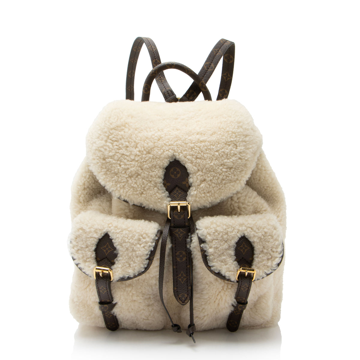 Louis Vuitton Monogram Shearling SKI Backpack - NWT Louis Vuitton Shearling Monogram Canvas LV Ski Backpack main image 2