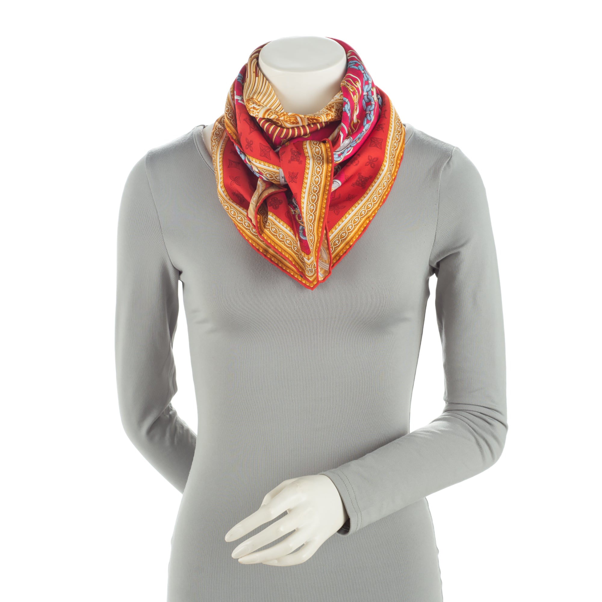 Louis Vuitton Silk Carres Jean Vendome 90cm Scarf (SHF-YIuPjB)
