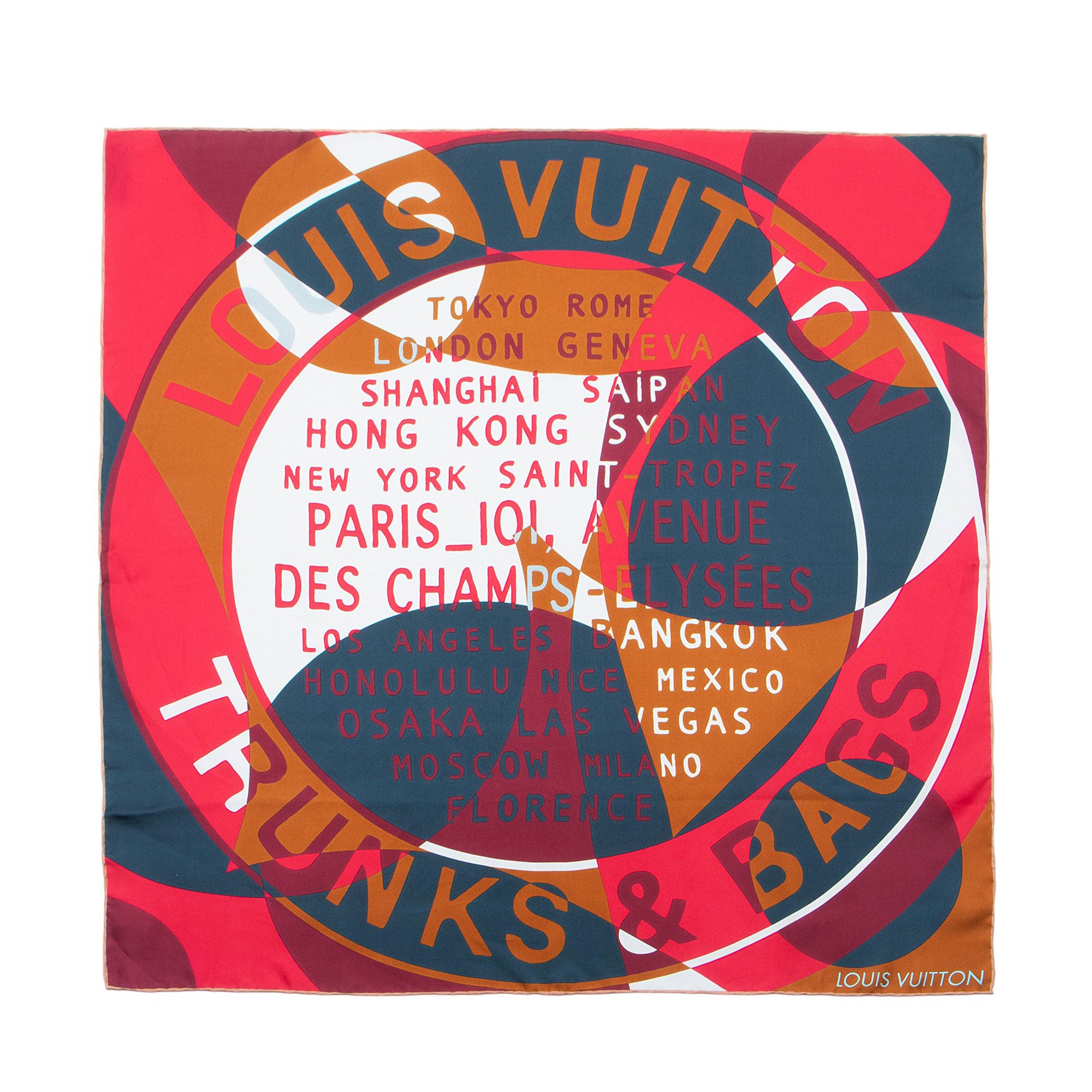 Louis Vuitton Silk Cities Trunk and Bags 70cm Scarf