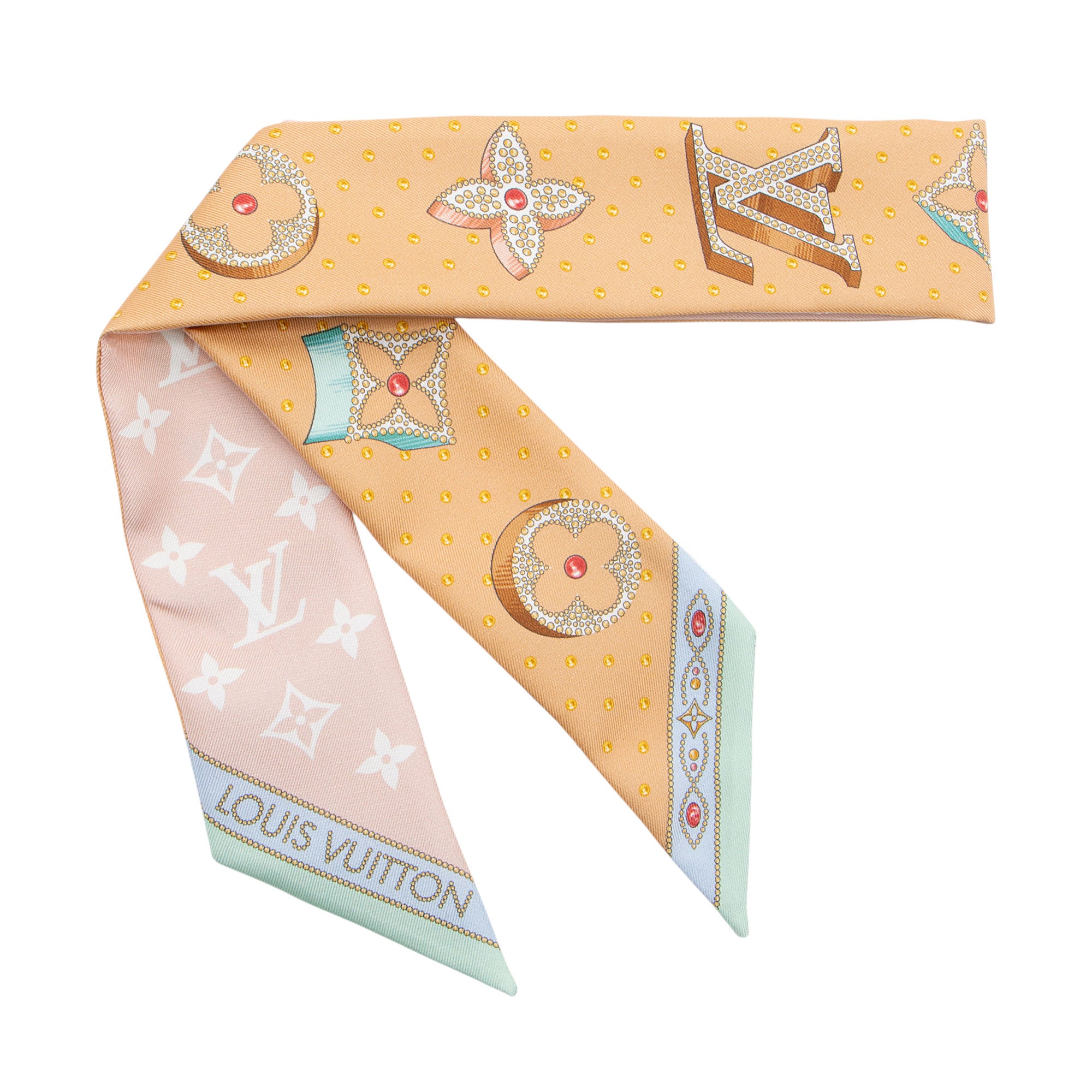 Louis Vuitton Silk LV Locks Bandeau Scarf