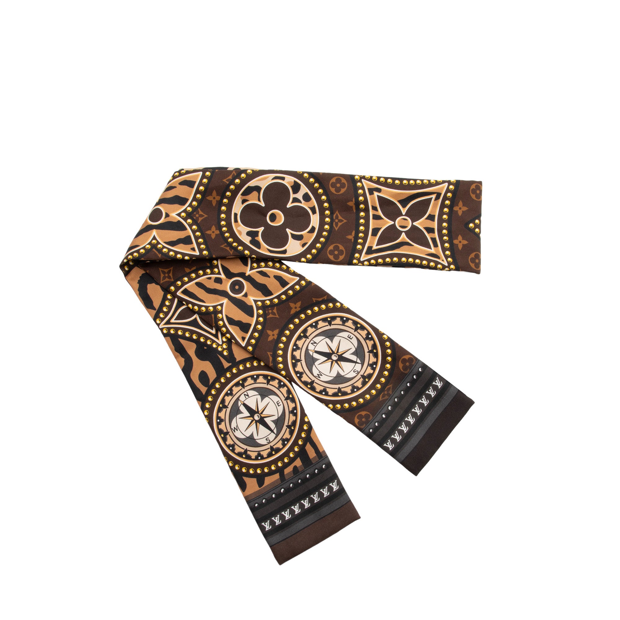 Louis Vuitton Silk LV World Bandeau Scarf (SHF-YuQffl)