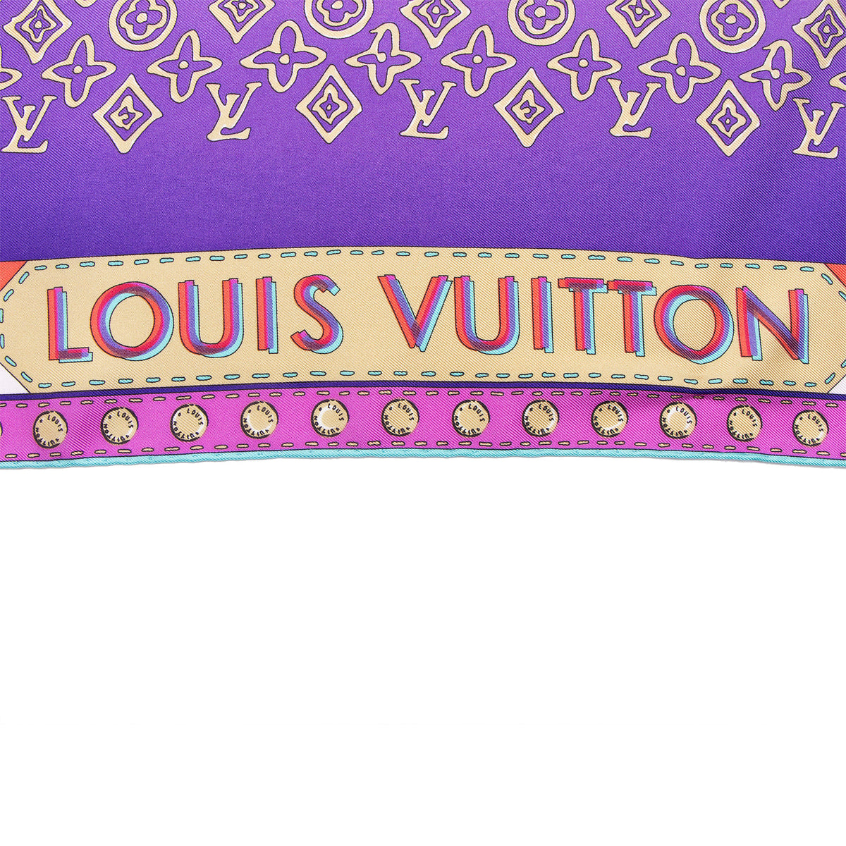 Louis Vuitton Silk Monogram Map 90cm Scarf
