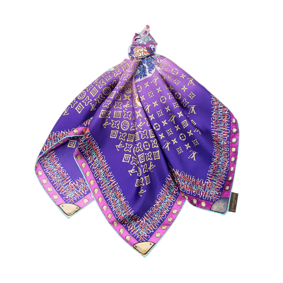 Louis Vuitton Silk Monogram Map 90cm Scarf