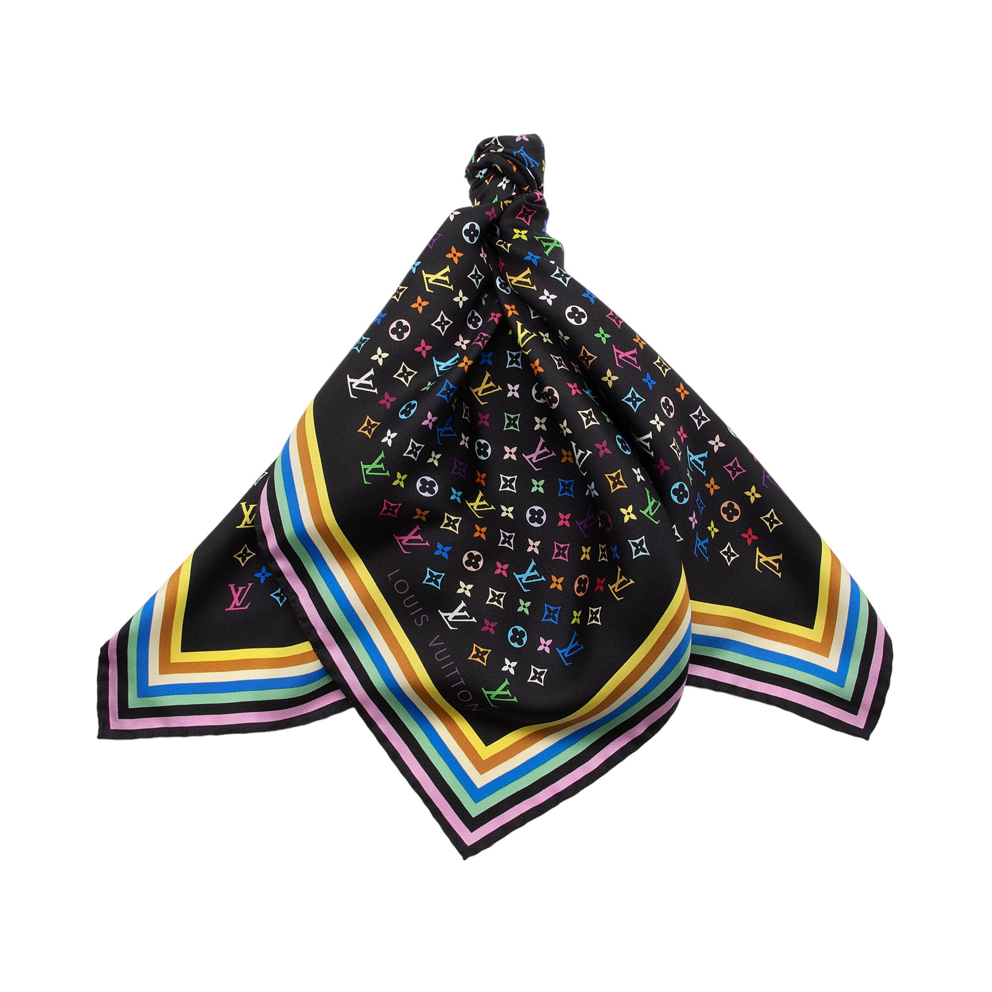 Louis Vuitton Silk Monogram Multicolore 70cm Scarf (SHF-Tkn0DW)
