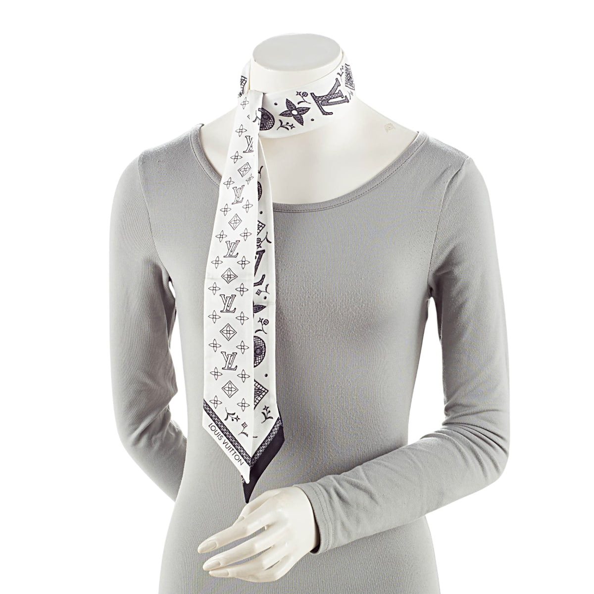 Louis Vuitton Silk Monogram Romance BB Bandeau Scarf