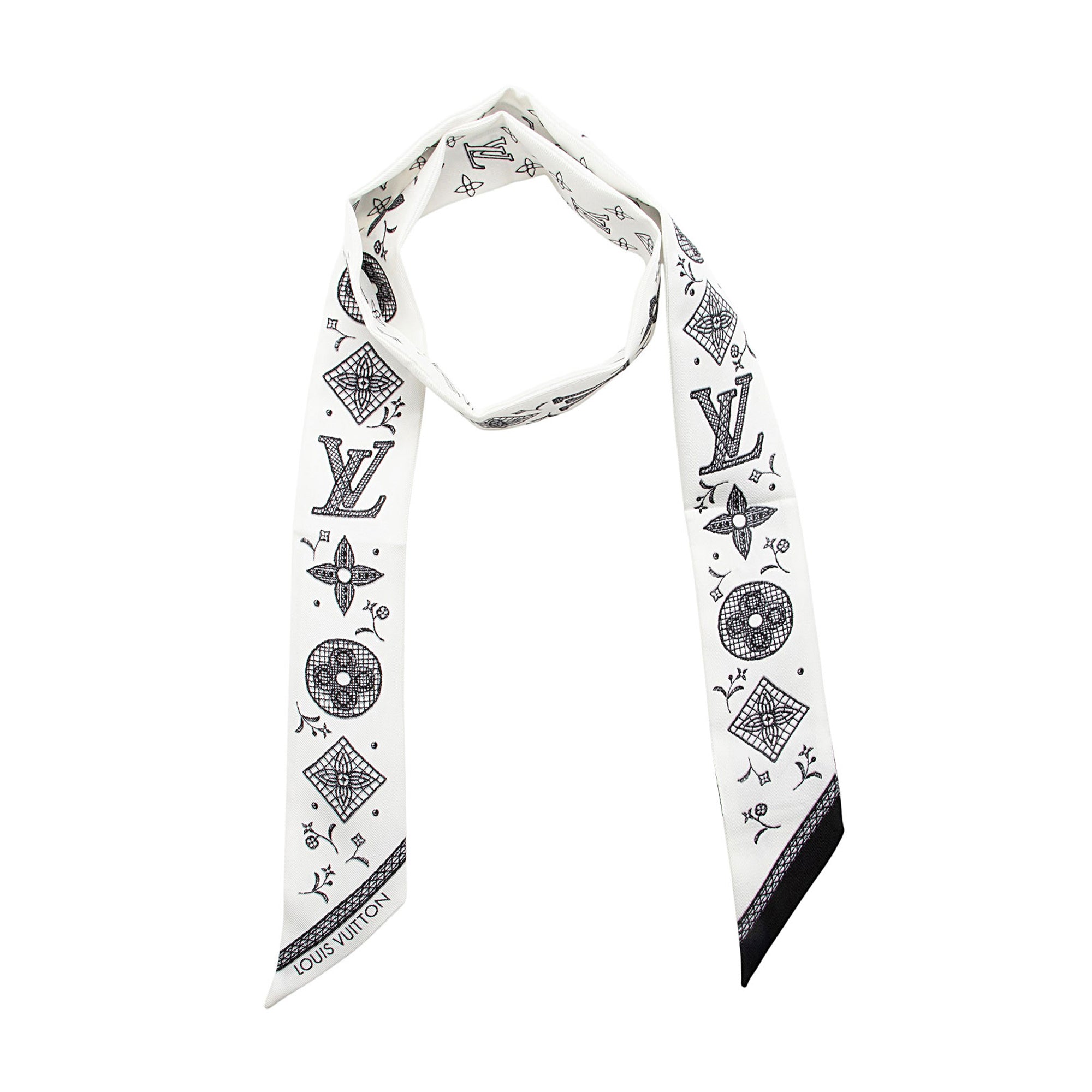 Louis Vuitton Silk Monogram Romance BB Bandeau Scarf