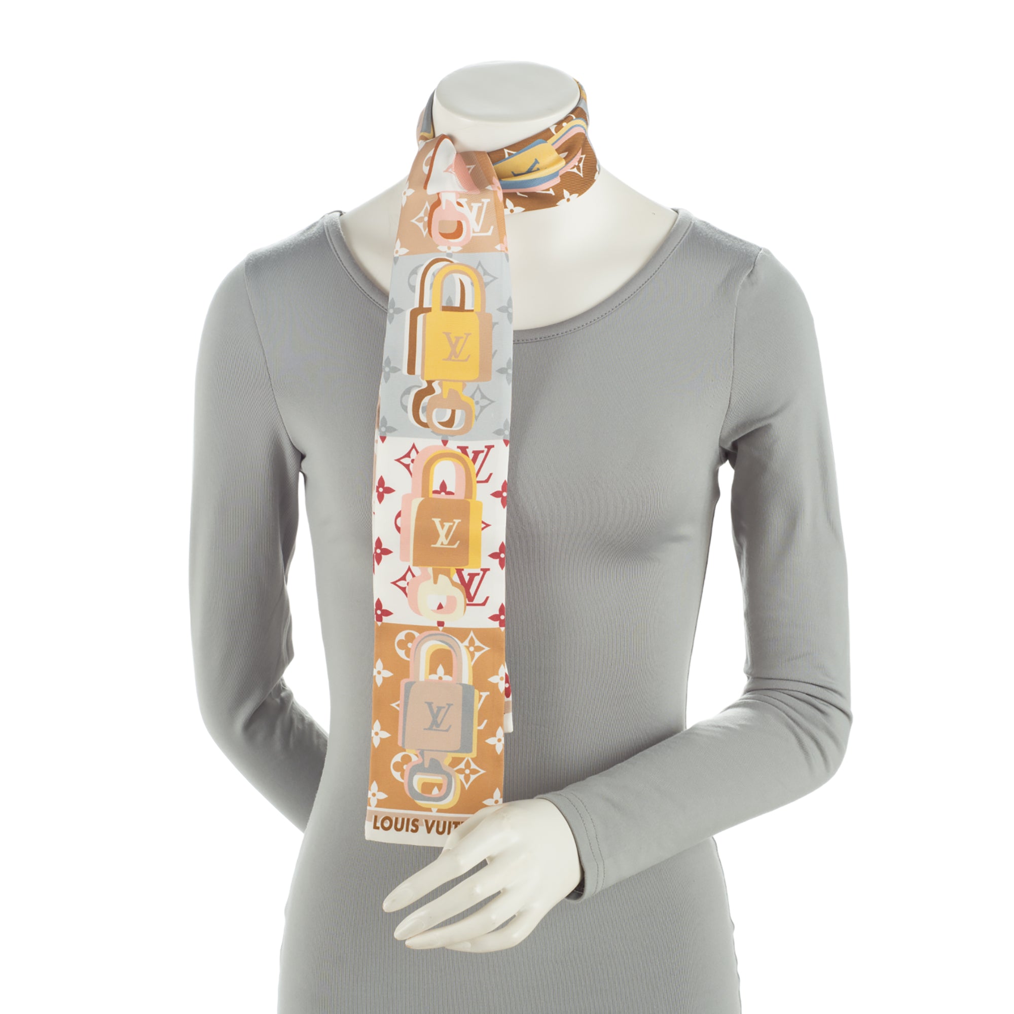 Louis Vuitton Silk Unlocked Monogram Bandeau Scarf (SHF-OSpG5y)