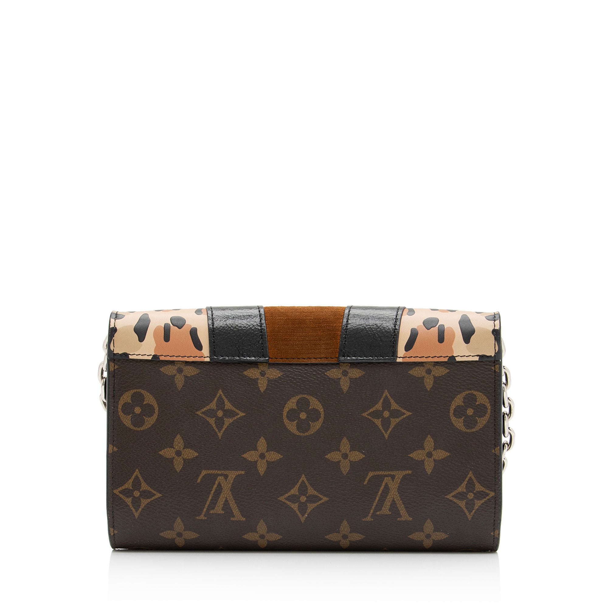 Louis Vuitton Suede Calfskin Wild Leopard Print Twist Chain