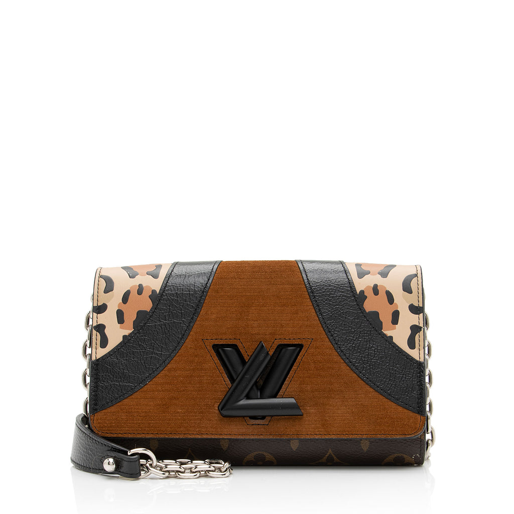 Authentic LV swatch on Cheetah Leather - Wallet Buckle