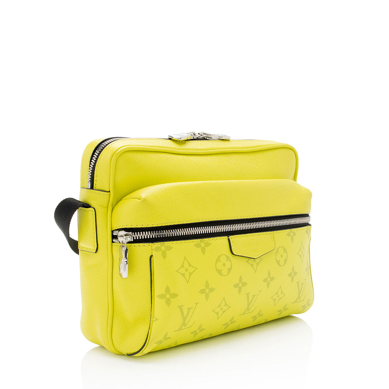 LOUIS VUITTON Taiga Monogram Leather Outdoor Messenger Yellow Bag