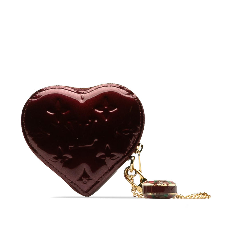 Louis Vuitton Vernis Rayures Heart Coin Pouch (SHG-3Yc2Xy)