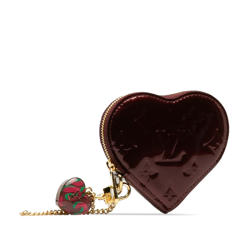 Louis Vuitton Vernis Rayures Heart Coin Pouch (SHG-3Yc2Xy)