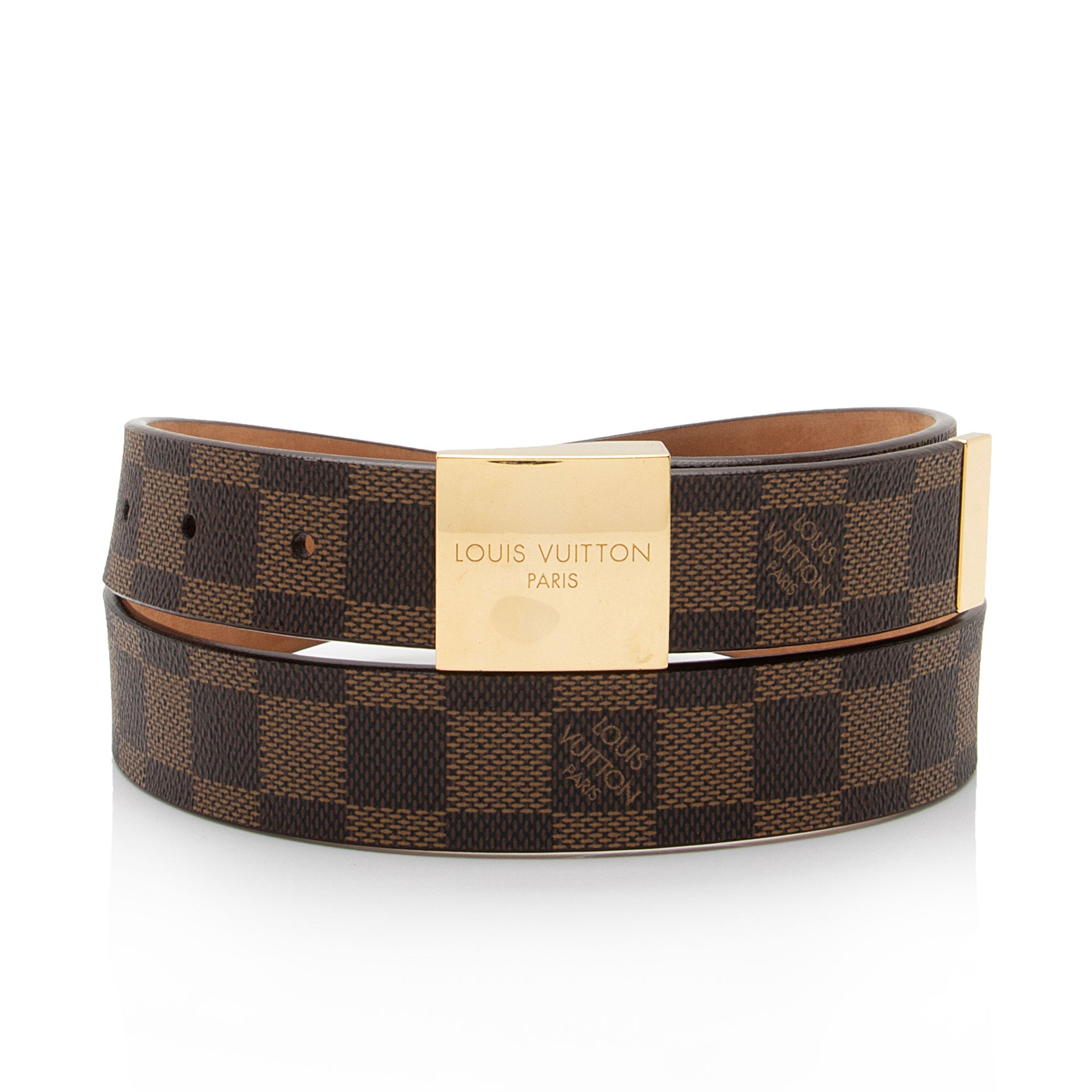 Louis Vuitton Vintage Damier Ebene Paris Belt - Size 35 / 89 (SHF-h1ya