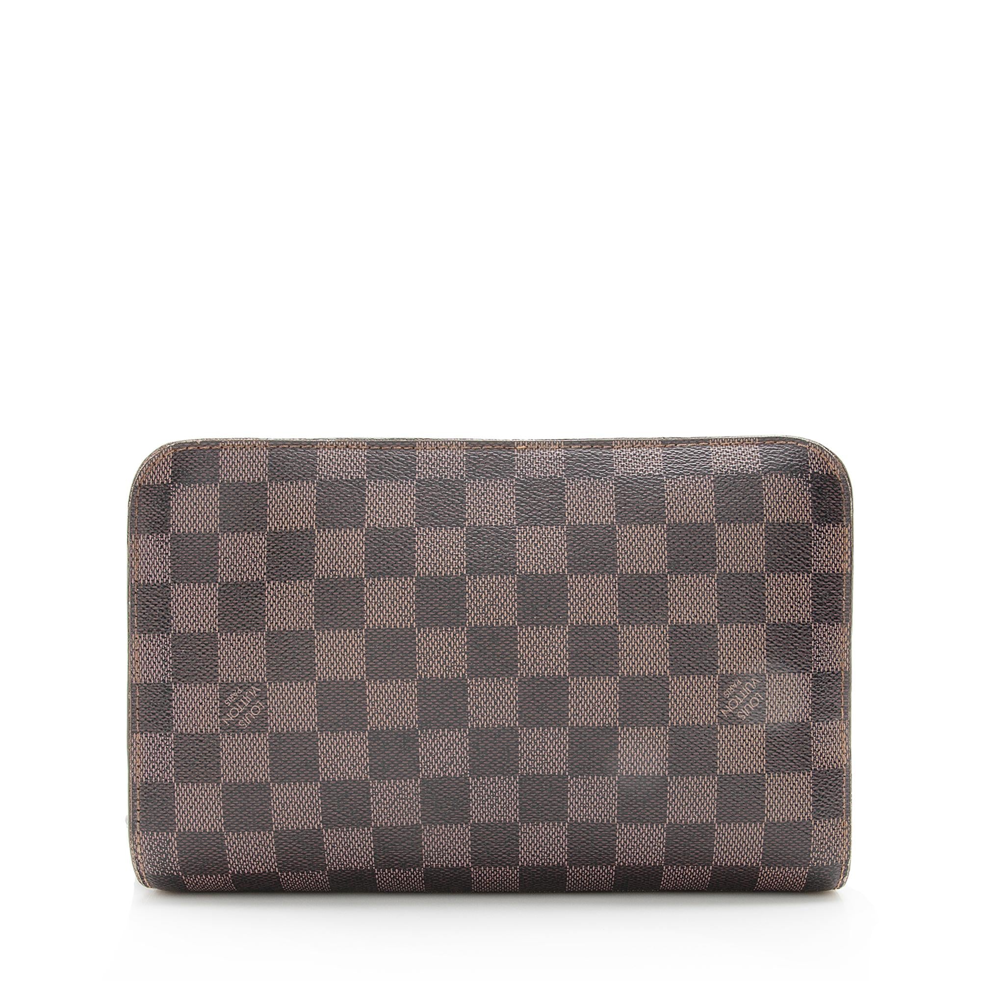 Louis Vuitton Vintage Damier Ebene Saint Louis Wristlet Clutch (SHF-22250)