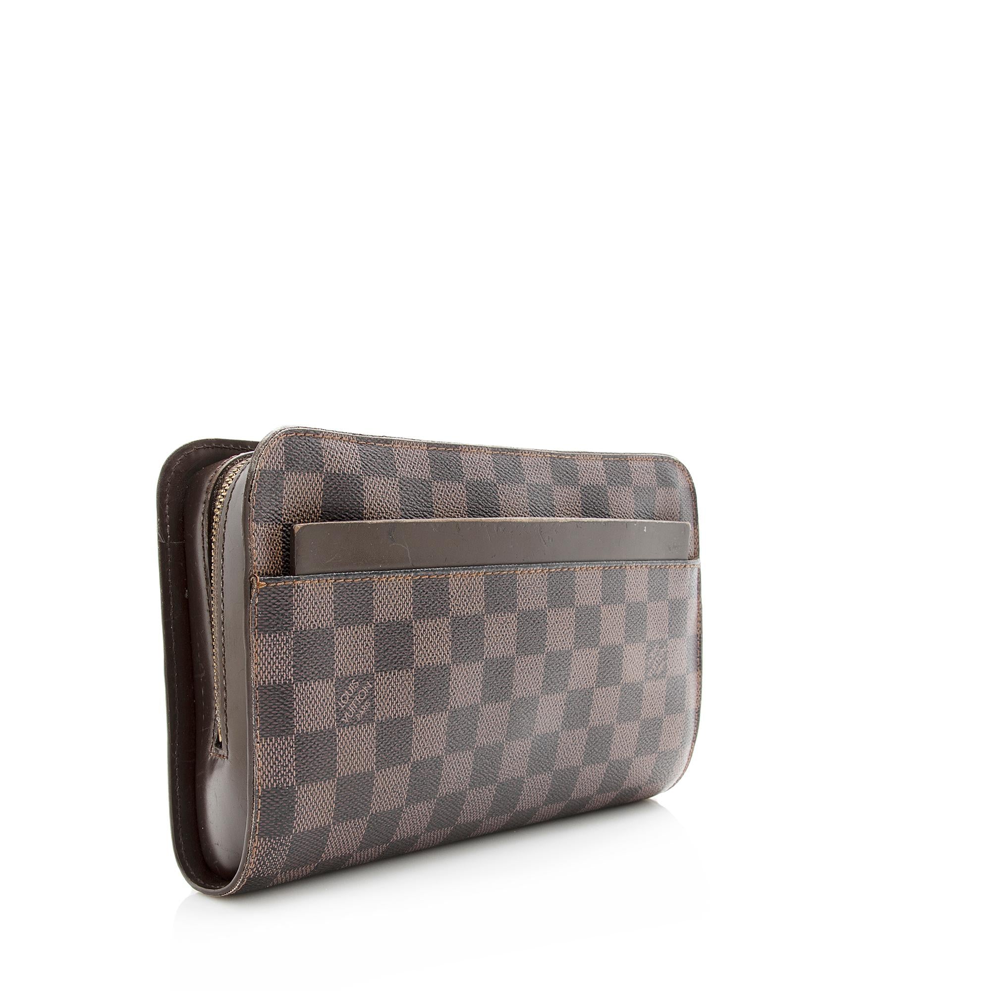 Louis Vuitton Vintage Damier Ebene Saint Louis Wristlet Clutch (SHF-22250)