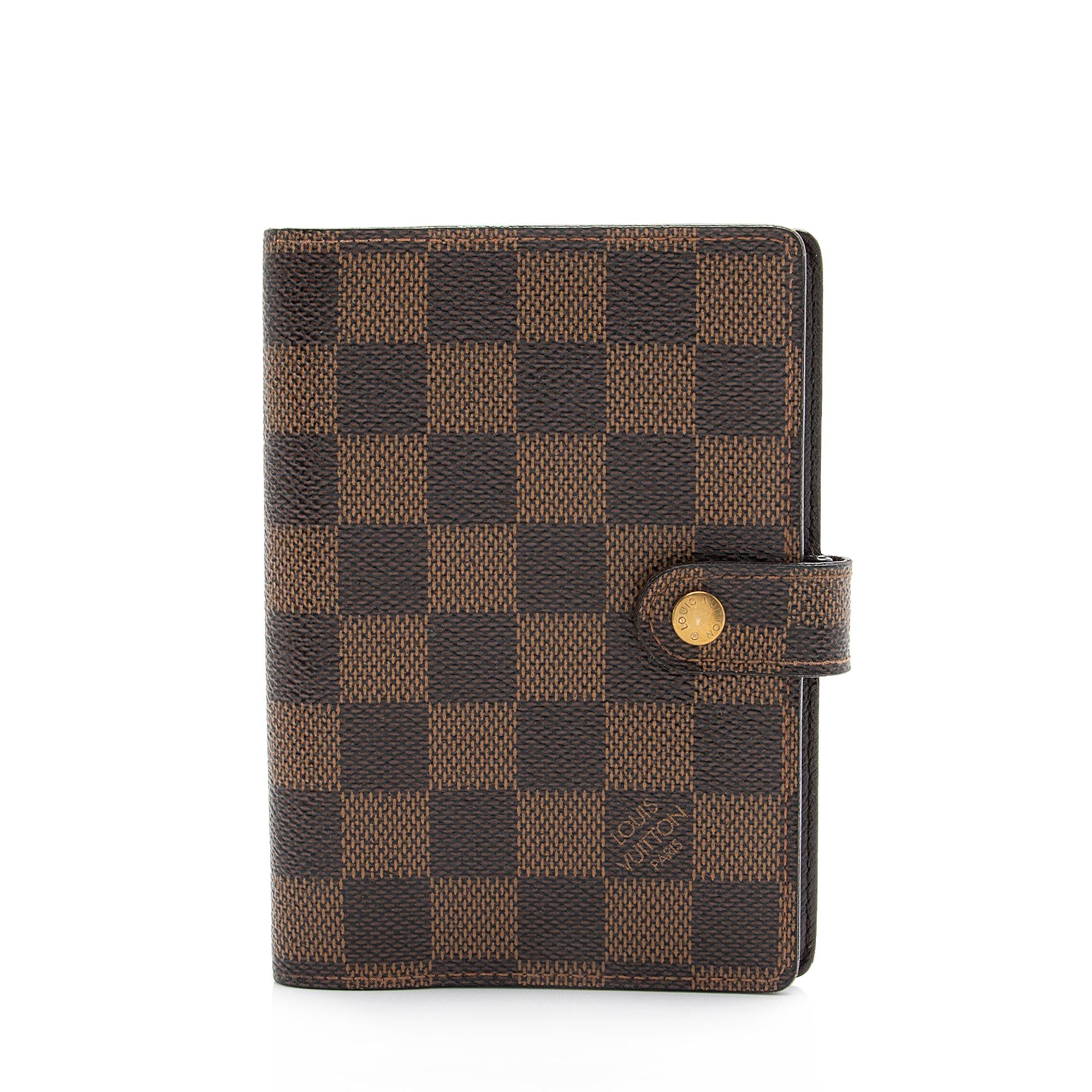 Louis Vuitton Vintage Damier Ebene Small Ring Agenda Cover (SHF-23586)