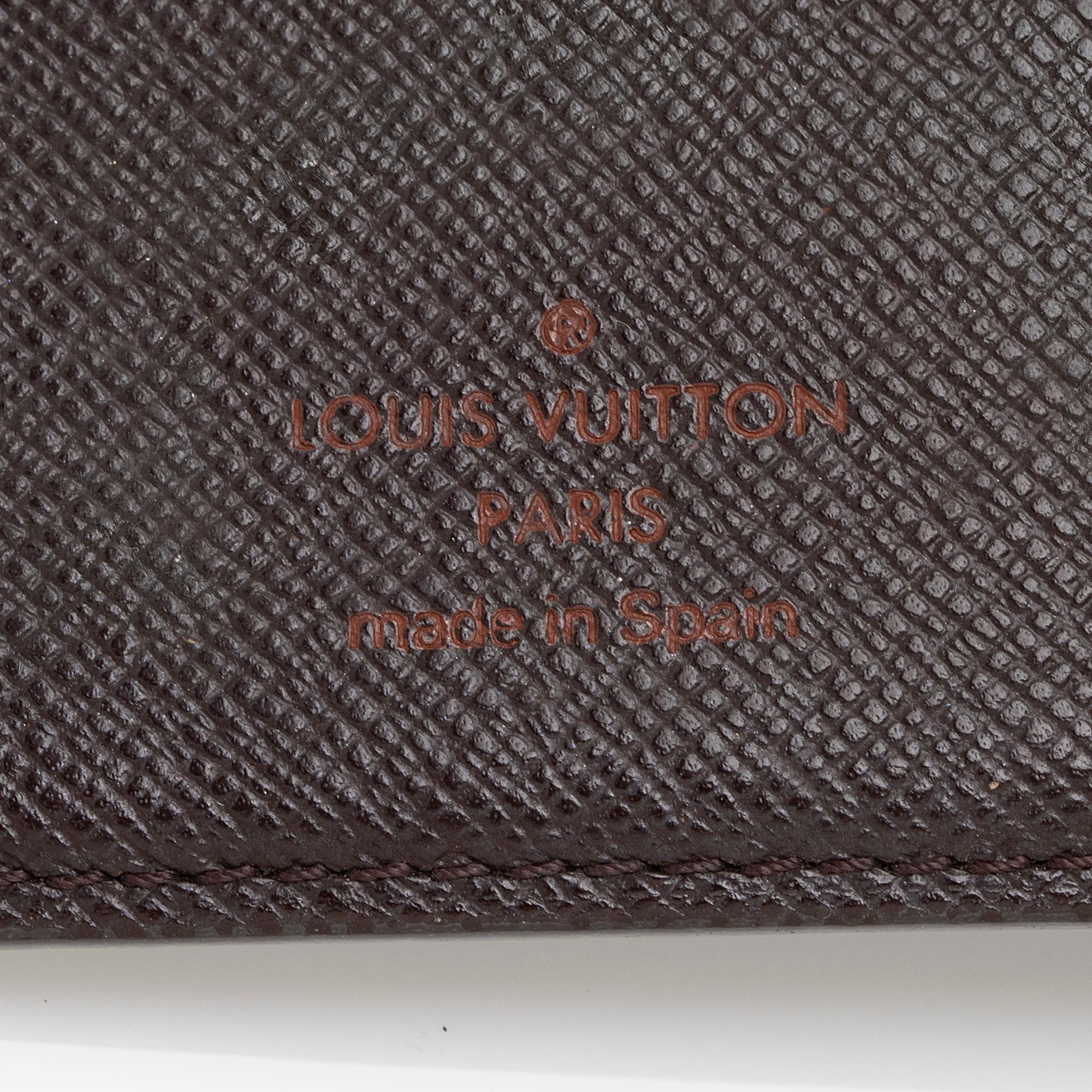 Louis Vuitton Vintage Damier Ebene Small Ring Agenda Cover (SHF-23586)