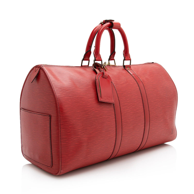 Vintage Louis Vuitton Keepall 45 Red Epi Leather Travel Bag