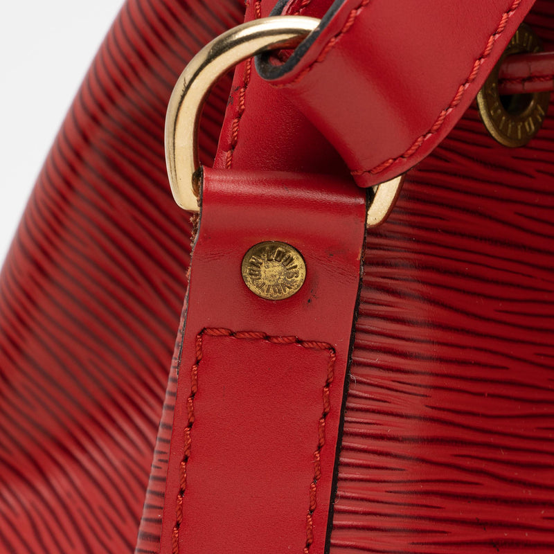 Louis Vuitton Epi Petinoe Drawstring Shoulder Bag M44105 Blue Leather #5527P