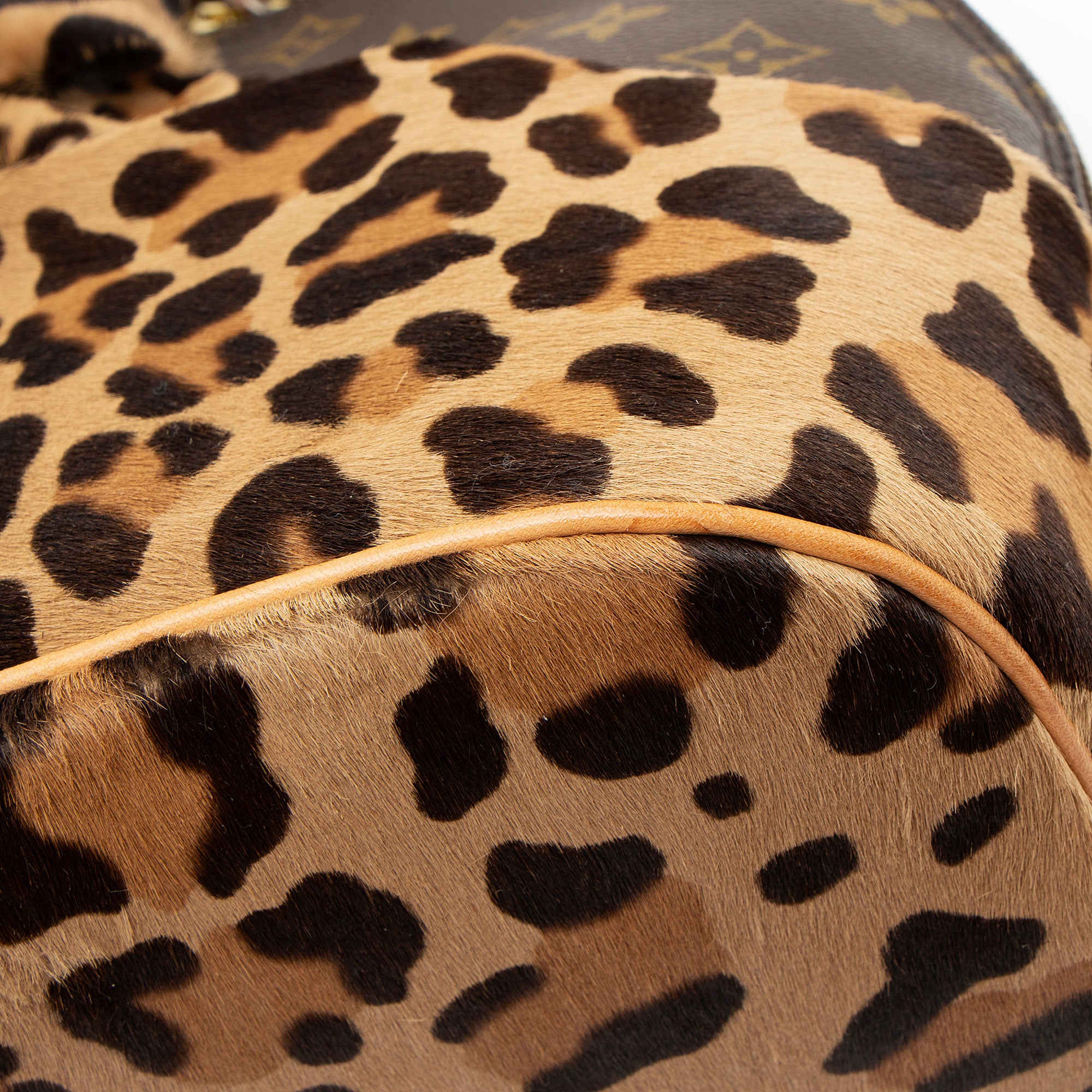 Louis Vuitton Vintage Limited Edition Monogram Canvas Leopard Pony Hair Alaia Alma Satchel (SHF-vCxD54)