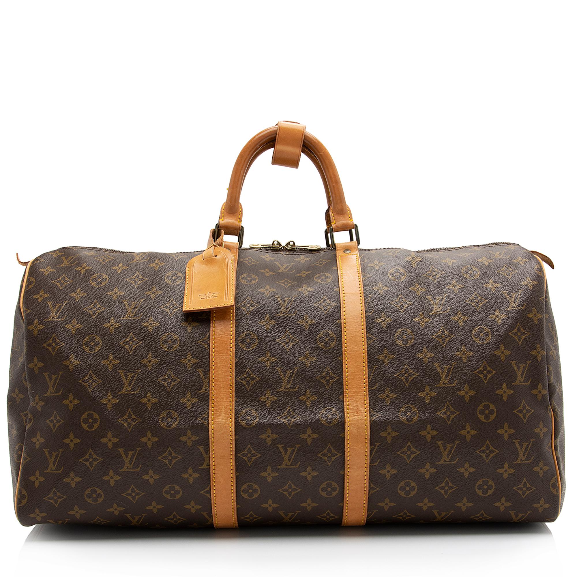 Louis Vuitton Vintage Monogram Canvas Keepall 55 Duffle Bag (SHF-HJ33aV)