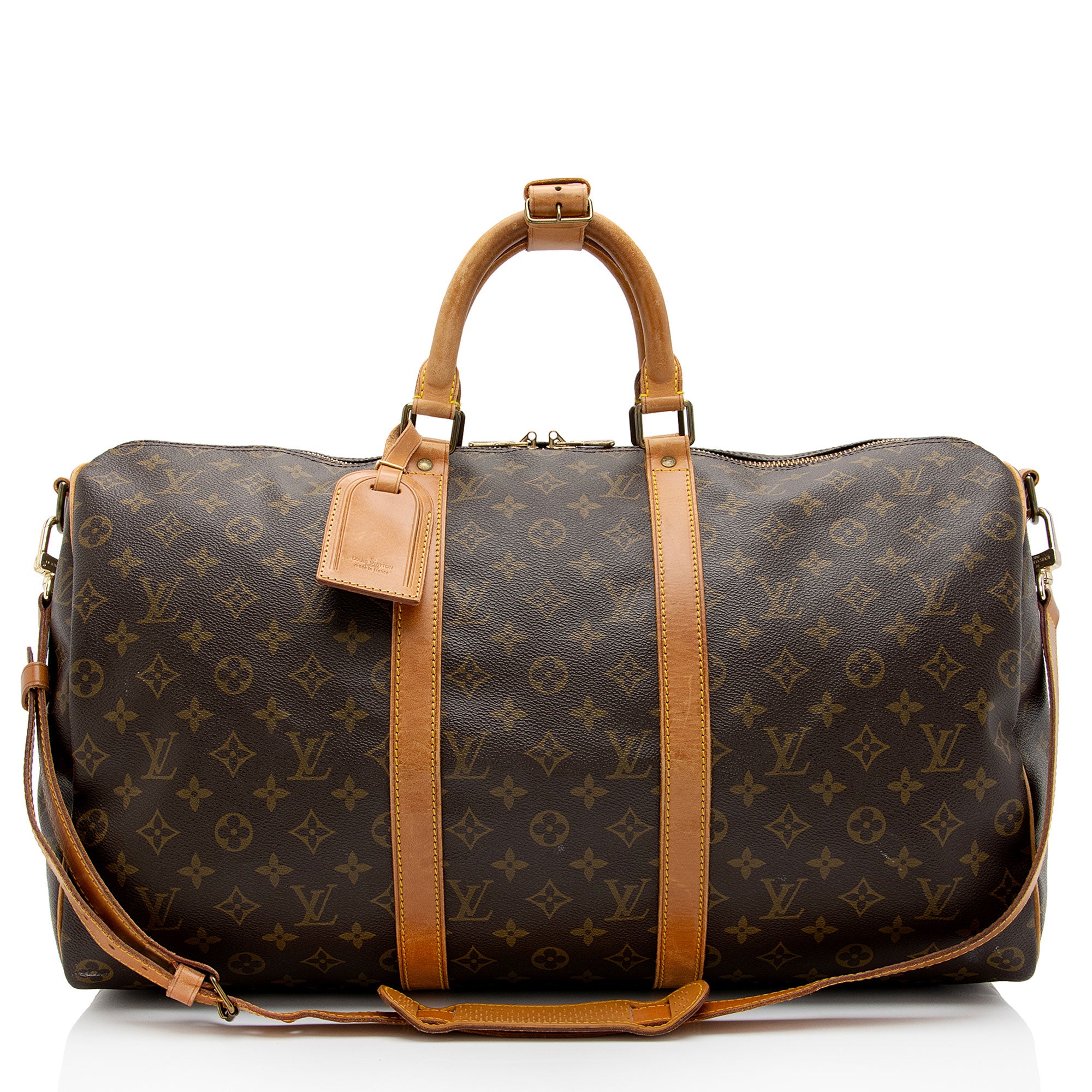 Louis Vuitton Vintage Monogram Canvas Keepall Bandouliere 50 Duffle Bag (SHF-MsNrAx)