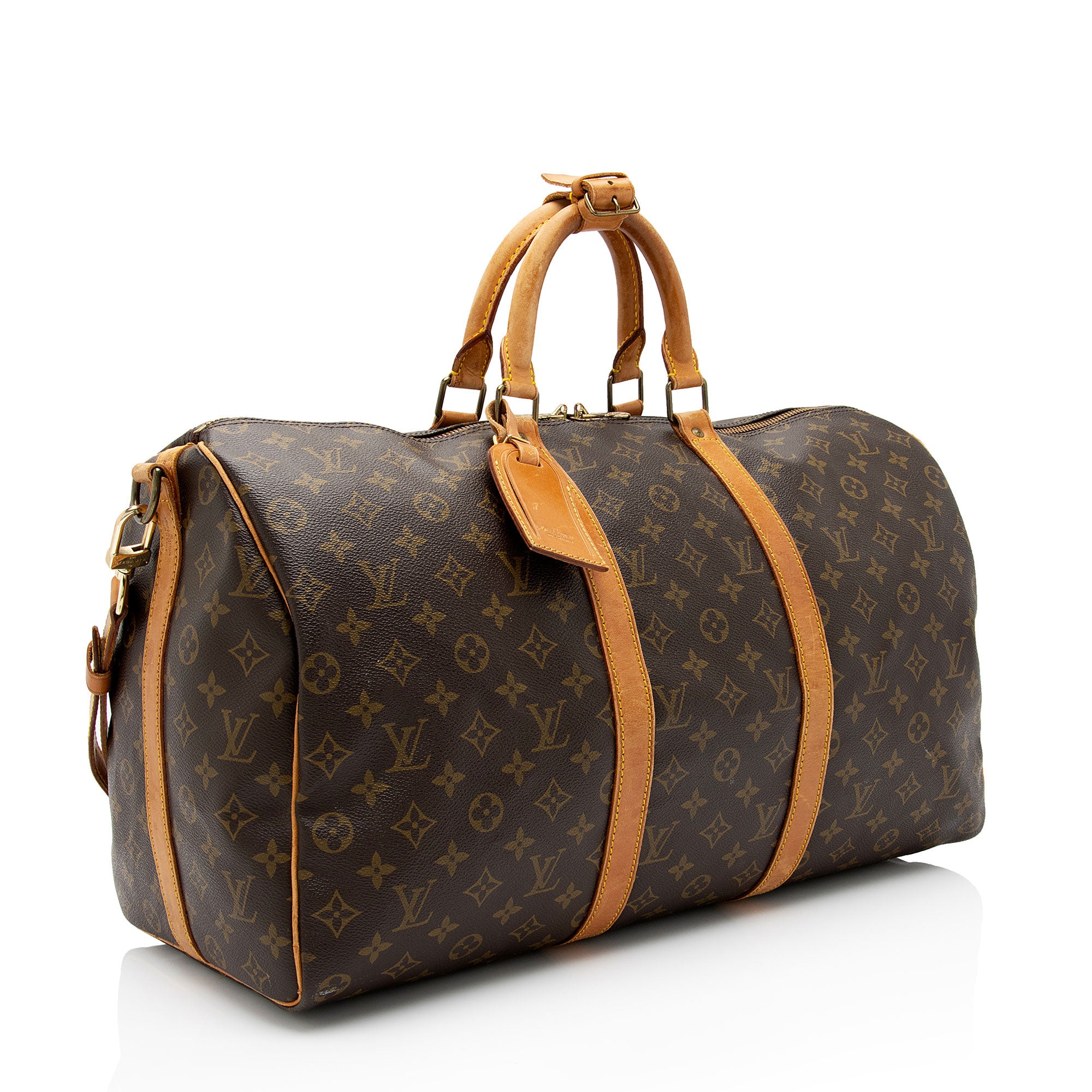 Louis Vuitton Vintage Monogram Canvas Keepall Bandouliere 50 Duffle Bag (SHF-MsNrAx)