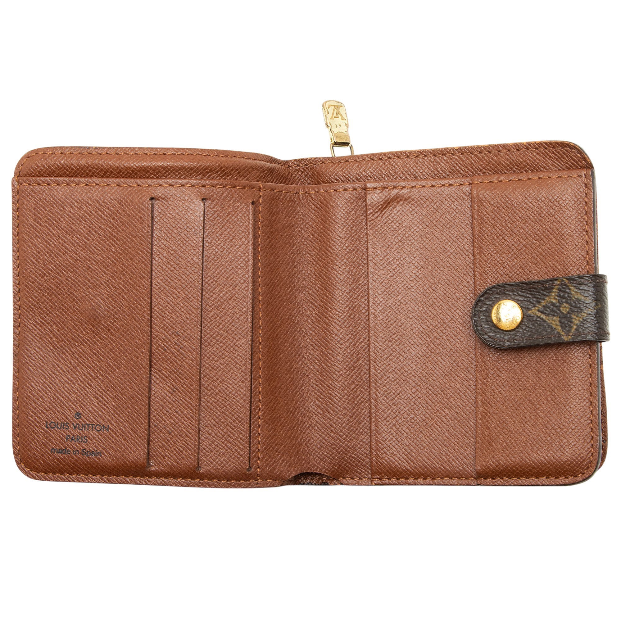 Louis Vuitton Vintage Monogram Canvas Zipped Compact Wallet